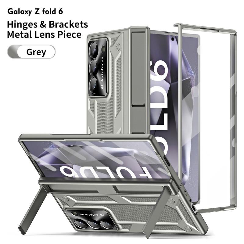 Galaxy Z Fold6 Case With Dual Kickstand Full Coverage Shockproof PC Cover In Gold Black
