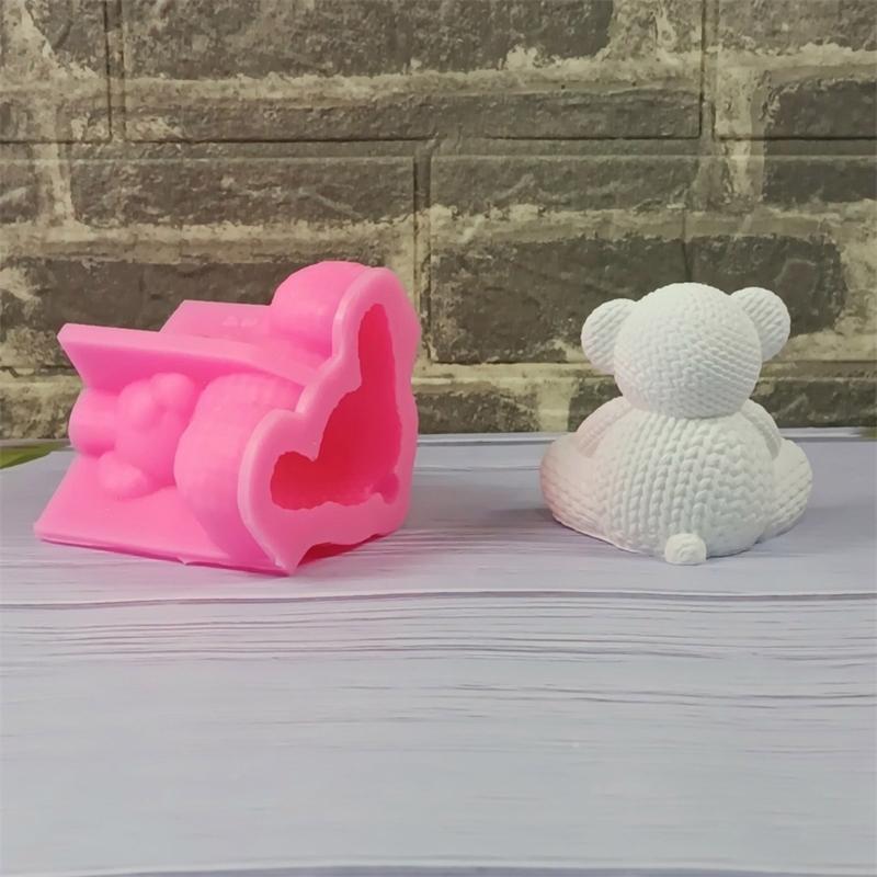 Knitted Bear Animal Silicone Molds for Making Soap Chocolate Candy Gypsum Silicone Molds for Home Decoration China Mainland