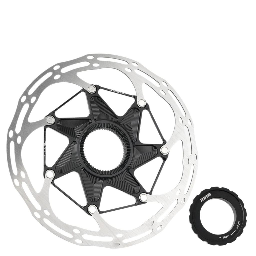 RIRO Ultra-light Center Lock Disc Brake Rotor for Mountain and Road Bikes, 140/160MM, Heat Dissipation.