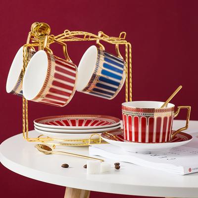 Espositore per tazze e piattini da caffè, contiene 6 tazze da caffè e 6 piatti, scolapiatti da cucina, resistente e moderno, per ripiani
