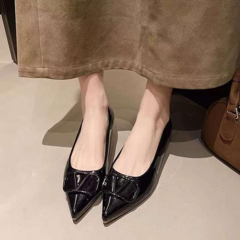 Flat-bottom Anti-slip Pointed Toe Breathable Single Shoes for Women, Versatile Shoes