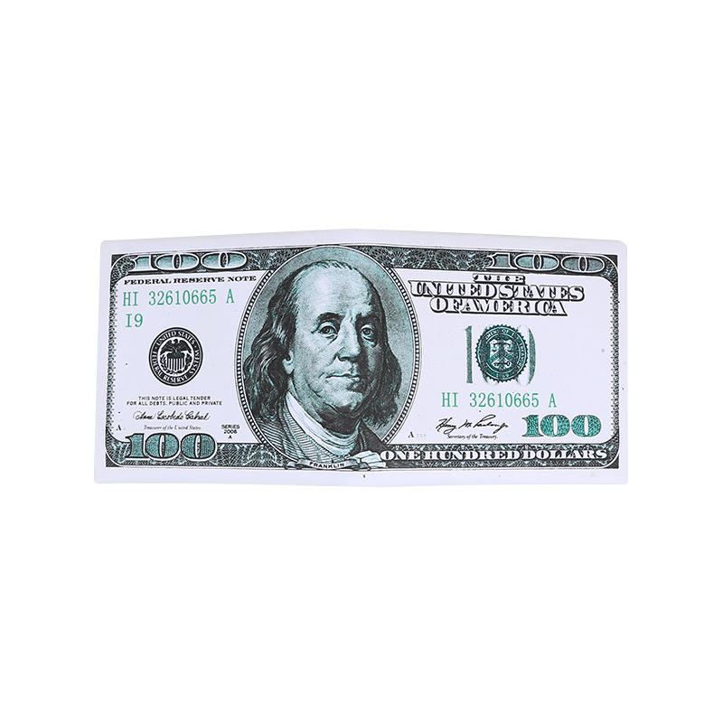 

Мужской персонализированный ретро-кошелек двойного сложения с креативным стилем, множеством отделений для карт, классический короткий кошелек двойного сложения с рисунком долларовой купюры США One Size