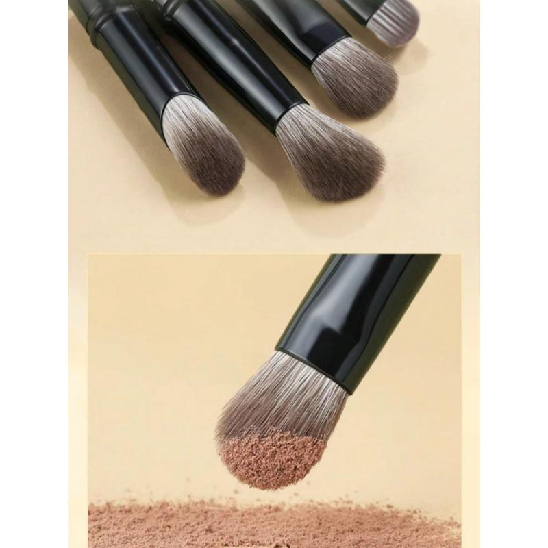 6pcs Portable Makeup Brush Set, Detachable Brush Heads, Mini Travel Makeup Brushes Nose Contour Brush, Concealer Brush, Eyeshadow Brush