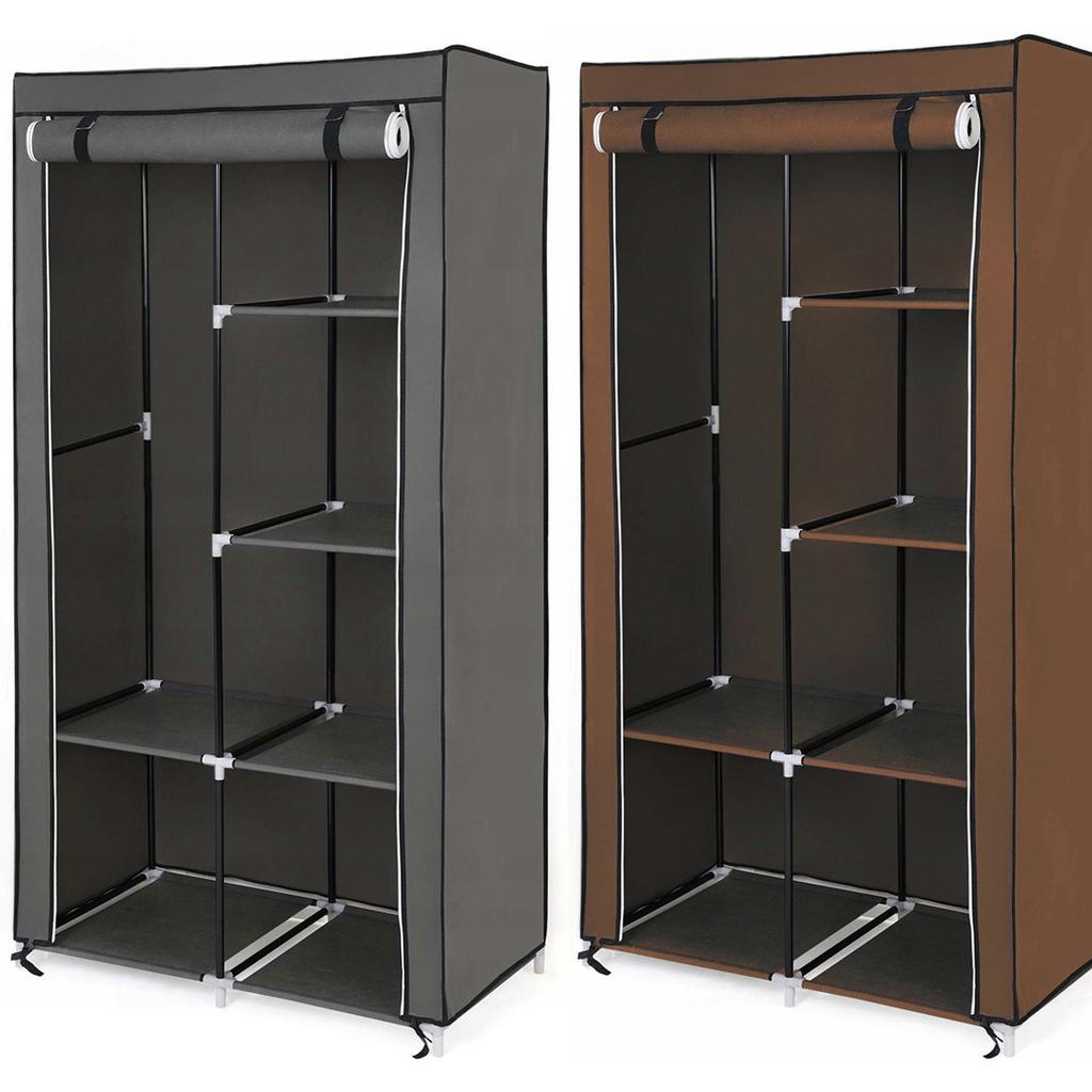 Wardrobe, Fabric, Wardrobe, Textile, Foldable for Clothes, 6 Shelves