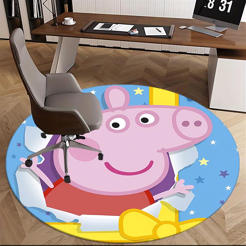 Peppa Pig Chair mat Round Rug-Office carpet, Non-slip, Suitable for Living Rooms, Bedrooms decor.1205033a