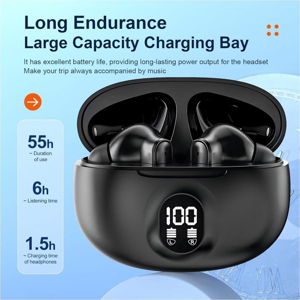 Xiaomi Wireless Earbuds,Bluetooth 5.4 Headphones Ear Buds With Noise Reduction,120H Playtime,IPX7 Waterproof,Touch Control LED Display