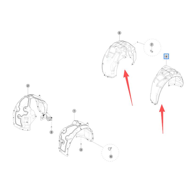 1769309-00-B 1769310-00-B: Compatible with Tesla MD3 2023 Rear Fender Liner