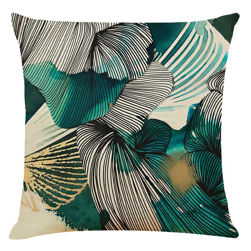 4 Pack Teal Blue Cushion Covers, Peacock-blue Abstract Hand-painted Butterfly Pillow Covers, Invisible Zipper for Sofa & Couch 45 Cm X 45 Cm