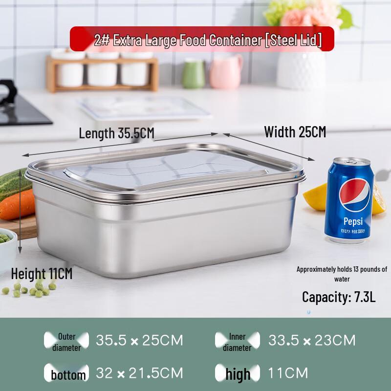 Extra Large Sealed Stainless Steel Food Storage Container