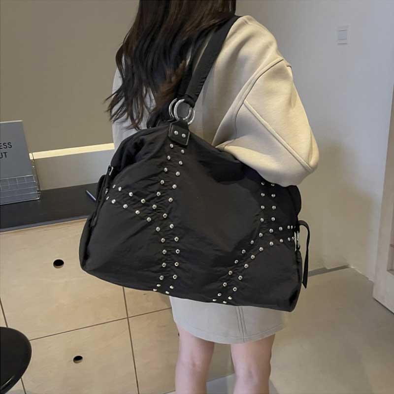 Able Nylon Rivet Underarm Tote Bag Women's Large Shoulde Bag Commuter Bag Sli Autumn Trend Youth Pure Bags Handbag