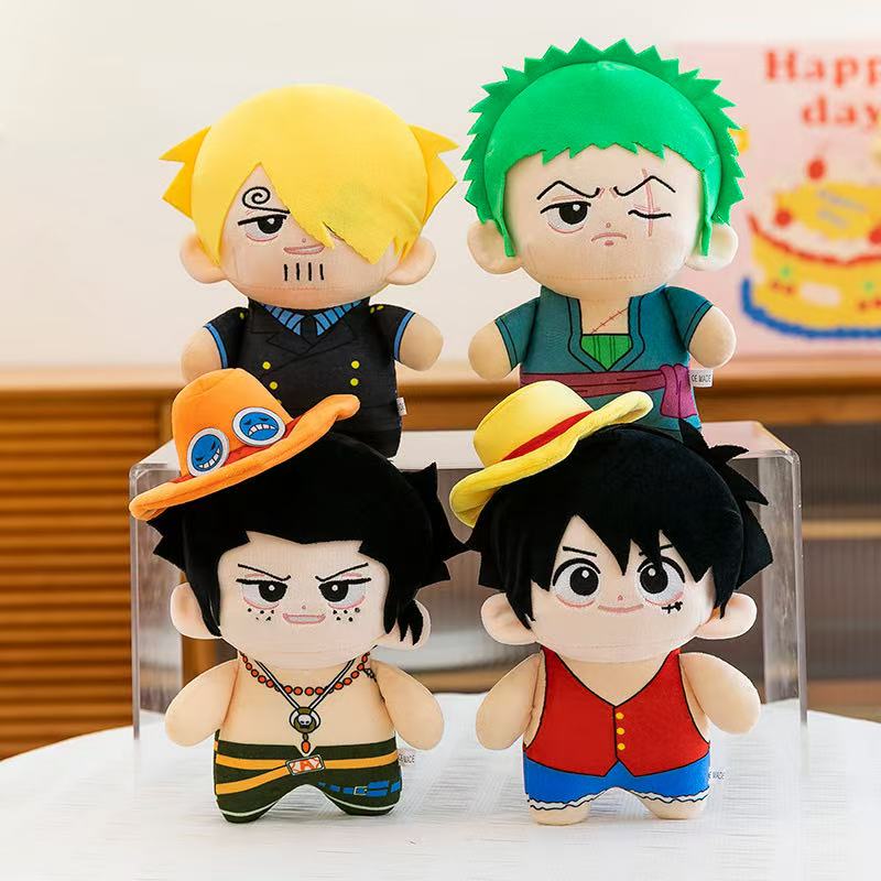Anime Plush Toys Luffy Zoro Ace Sanji Plush Toy Doll Backpack Hangings Kid Christmas Gift Toys Cute Doll Birthday Gifts