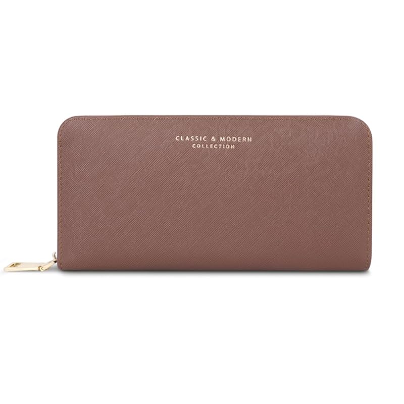 

[Haffukiry] long wallet ladies wallet round zipper large capacity Contains 8 cards wallet coin purse Smartphone case on hand multifunctional pu