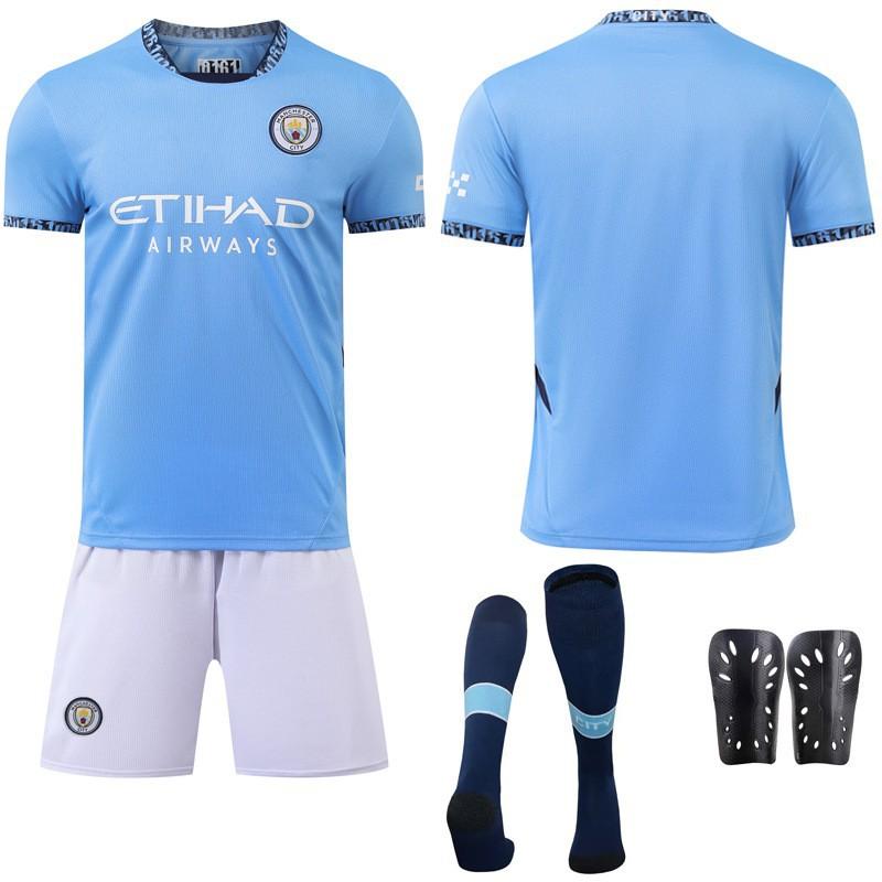 2425 Manchester City's Home Jersey Football Uniform Champions League Font No. 9 Harland 17 De Braunet New