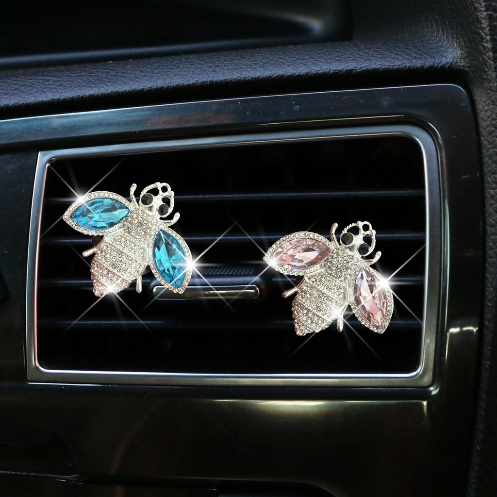 Crystal Bee Unique Car Aromatherapy Clip Air Vent Perfume Holder Set Decorative