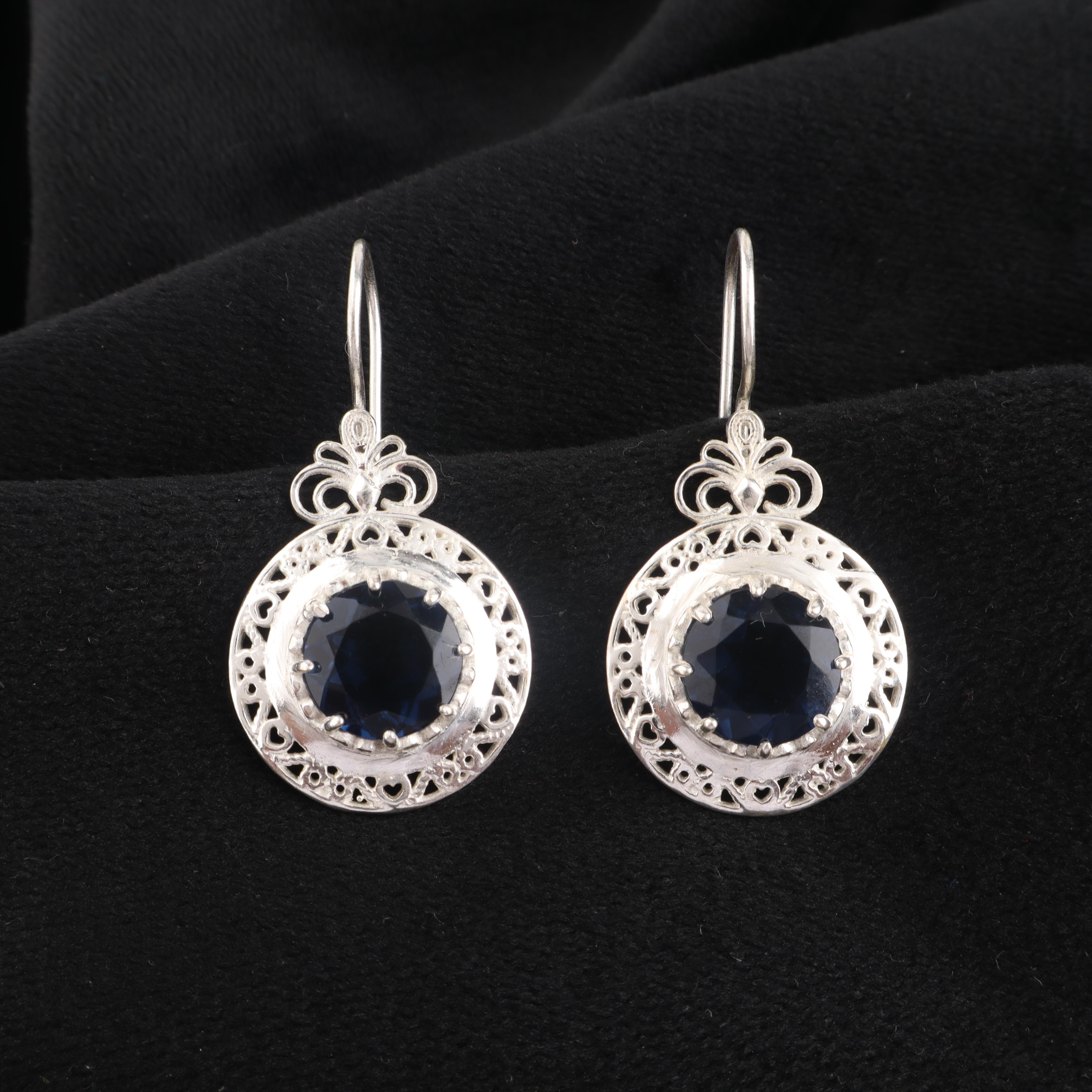 

Серьги с лондонским голубым топазом 1,5 из стерлингового серебра 925 пробы ручной работы, помолвочные украшения для женщин CE-25-15