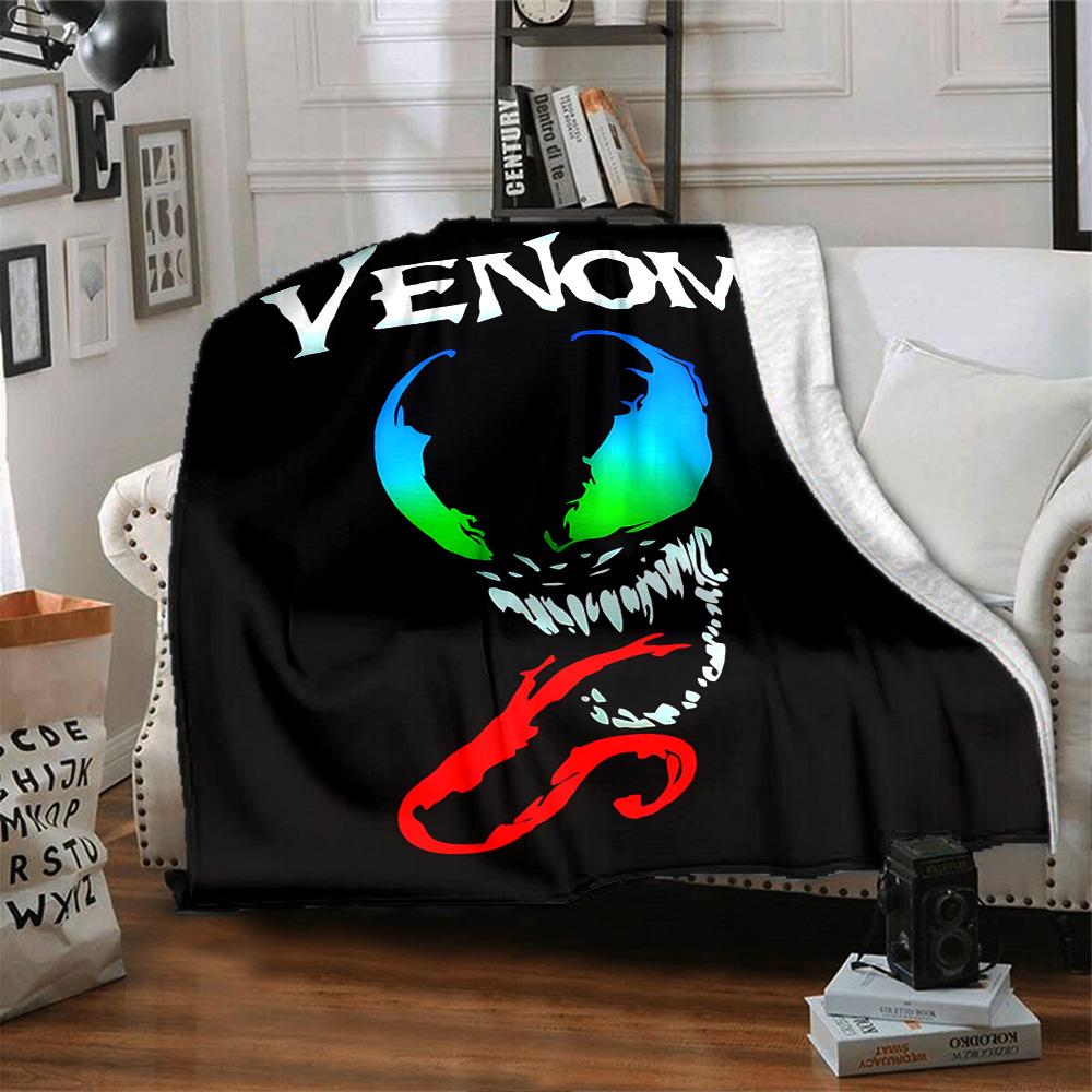1pc Venom Sinister Beast Flannel Blanket for Super Soft Cute Comfort Blanket for Travel Bedding Couch Sofa Blanket Y82522