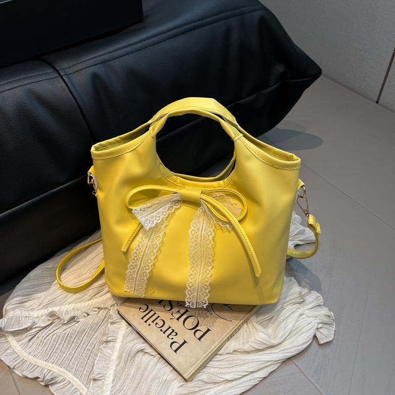 Hochwertige Retro-Tasche mit großem Fassungsvermögen, Damen 2025 neu, vielseitige Schulter-Unterarmtasche, tragbare Bucket Bag mit Schleife