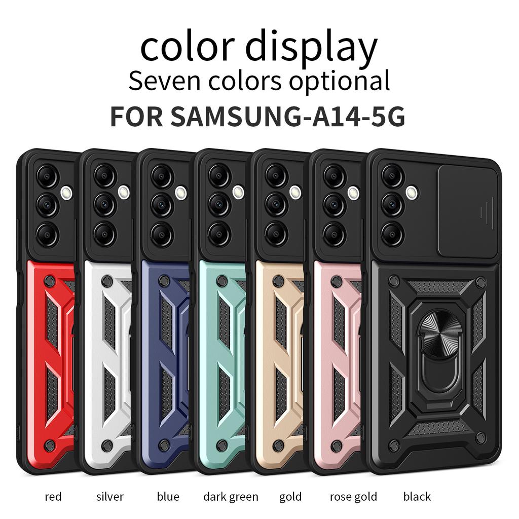 Slide Camera Lens Case For Samsung Galaxy A14 5G Military Grade Bumpers Armor Protective CoveGalaxy A14 5g r