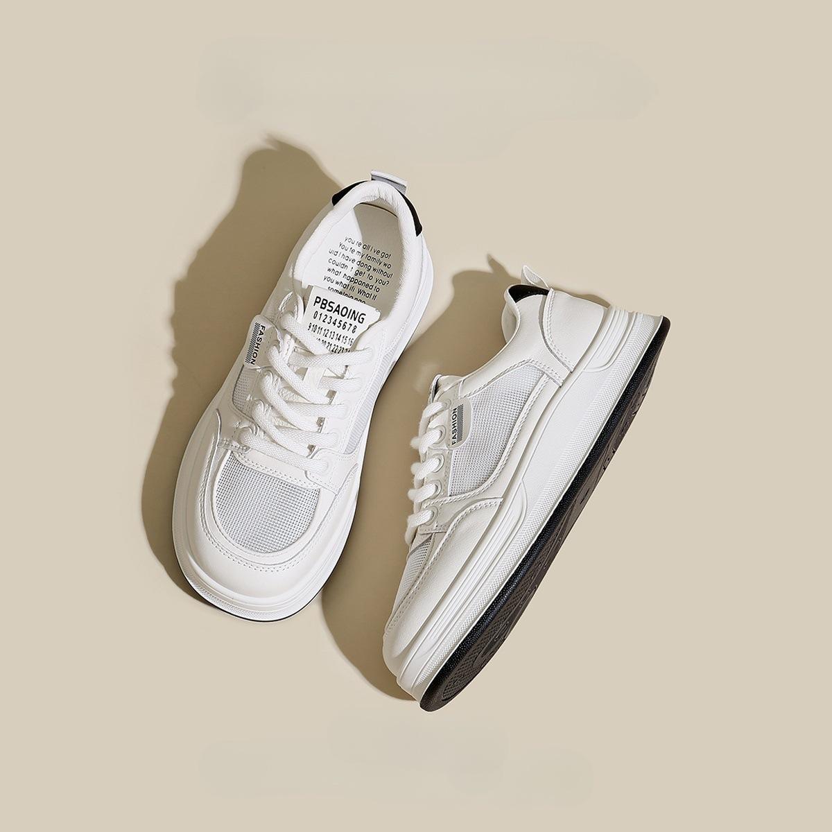 

Mesh lace-up little white shoes women s 2025 spring new fashion versatile comfortable sports leisure lightweight non-slip board shoes 35