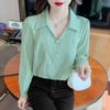 French Chic Long Sleeved Shirt Spring Autumn Women's New Fashion Solid Color Temperament Top