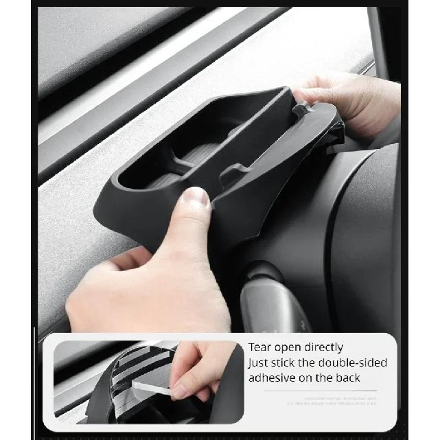 Silicone Storage Box for Tesla Model 3 Y 2021-23 Steering Wheel Glasses Case GPS Navigation Mobile Phone Holder Car Accessories