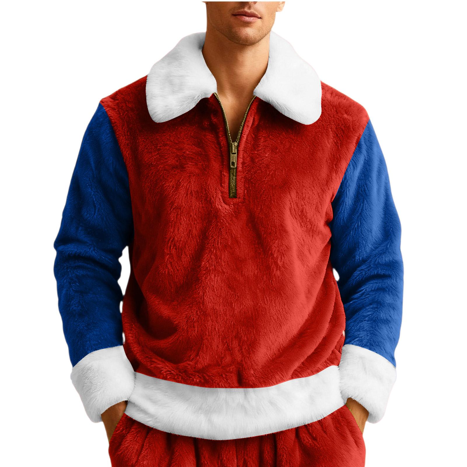 

Men s Leisure Half Zipper Flip Collar Hoodie L