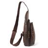 Genuine Leather Chest Sling Bag Crossbody Shoulder Backpack Unisex Adjustable Strap Multi Pocket Travel Office Daily Use