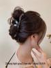 Premium Coffee-Colored Frosted Hairpin - Large All-Match Shark Clip for Elegant Hairstyles