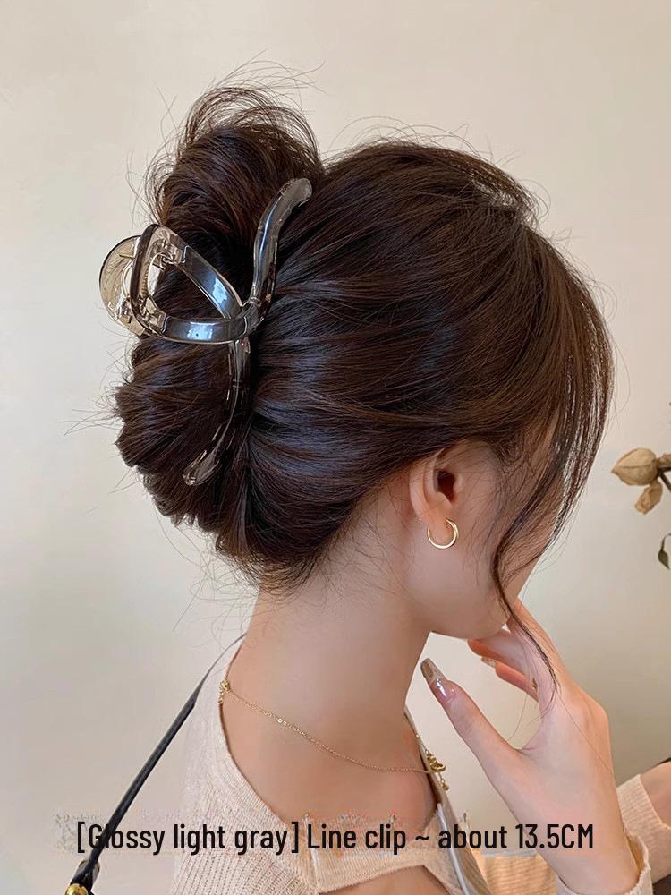 Premium Coffee-Colored Frosted Hairpin - Large All-Match Shark Clip for Elegant Hairstyles