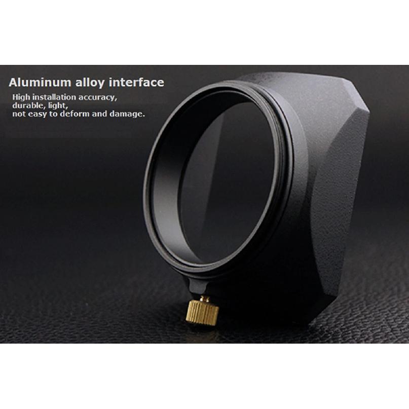 

Camera Vintage Style Square Lens Hood Shade Metal Interface Mask Silver Black Light Shield Cover 37 39 40.5 43 46 49 52 55 58mm 37mm чёрный
