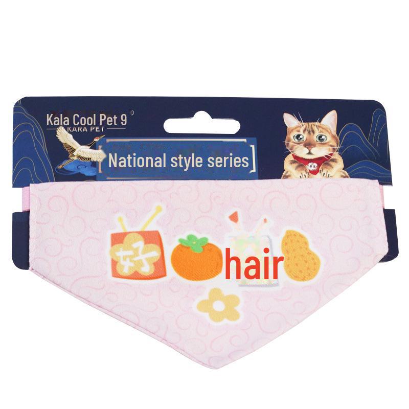 Chinese Style Pet Bibs: Cat Scarf Decoration & Accessories for Christmas