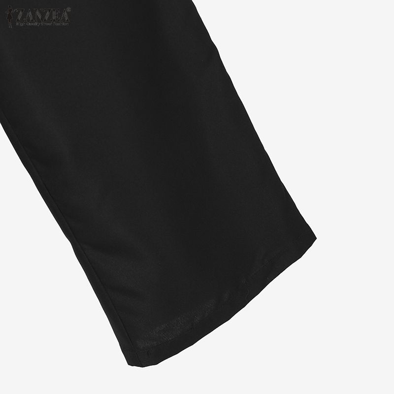 ZANZEA Women Leopard Print Cardigan Blazer and Pants Casual Two Piece Suit Sets