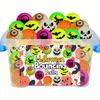 10PCS Halloween Luminous Marbles - Grotesque Pumpkin and Bat Designs, Durable Rubber Party Gifts, Play Designs, Safe Play
