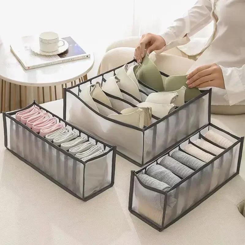 7 Grids Jeans Storage Box Closet Wardrobe Clothes Compartment Boxes Drawer Jeans Socks Separation Organizer Pants Storage