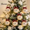 Lightweight Seasonal Decorations Christmas Ball Ornaments, Gold Xmas Tree Decoration with Velvet Bow, Luxury Bulbs Shatterproof Plastic Hanging