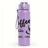 1PC I Am Not Coffee Like Slogan Print 750ml Color Plastic Sports Water Bottle Leakproof Flip Straw Lid Suitable for Sports Office Home Use