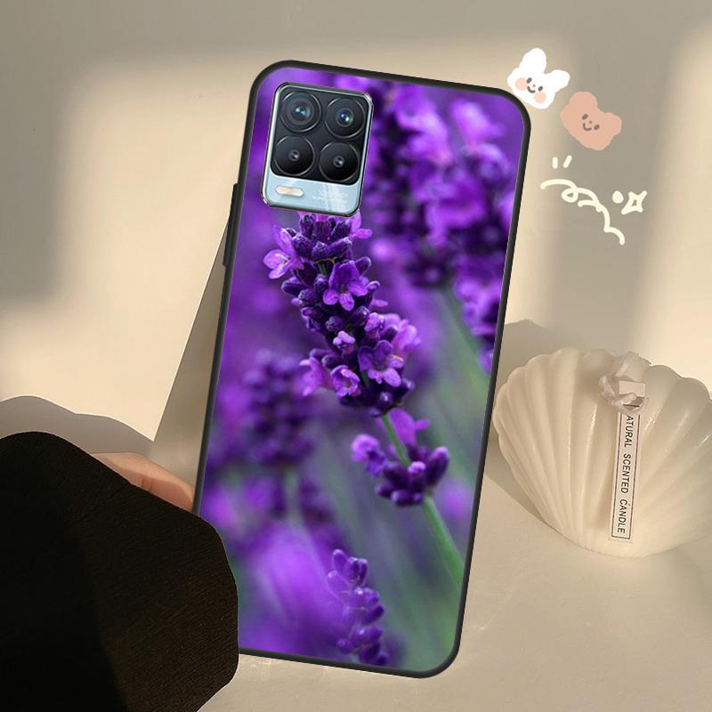 Lavender Purple Flower Case For Realme C71 C63 C61 C55 C51 C53 C25 C65 C67 C75 11 12 13 14 15 Pro Plus GT6 GT7 Pro