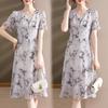 2026 Neues Elegantes Florales Chiffonkleid für Damen - Sommer Mode, Petite Passform, Bauchkaschierend