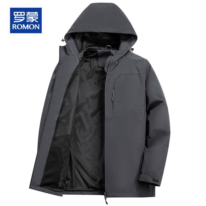 ROMON Men's Hooded Windproof Casual Jacket