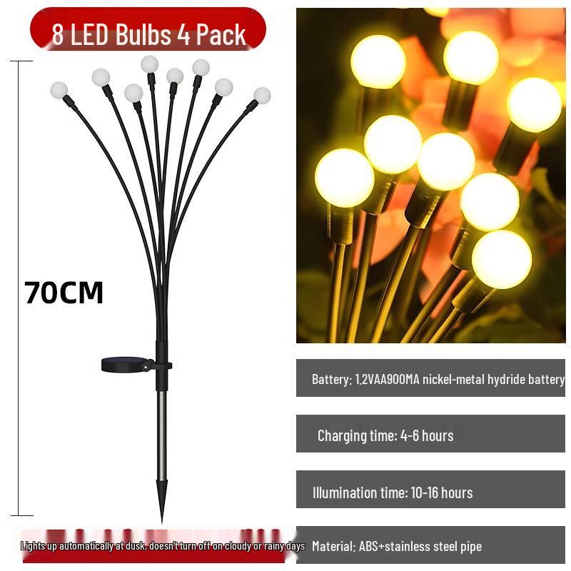 Solar-Powered Waterproof Firefly Garden Lights for Outdoor Villa Courtyard Atmosphere