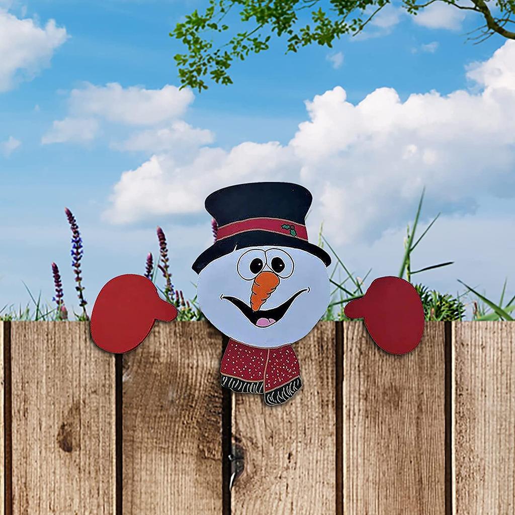 Funny Santa Claus Fence Outdoor Christmas Animal Reindeer Charming Ornaments New Year Party Decorations For Home Navidad