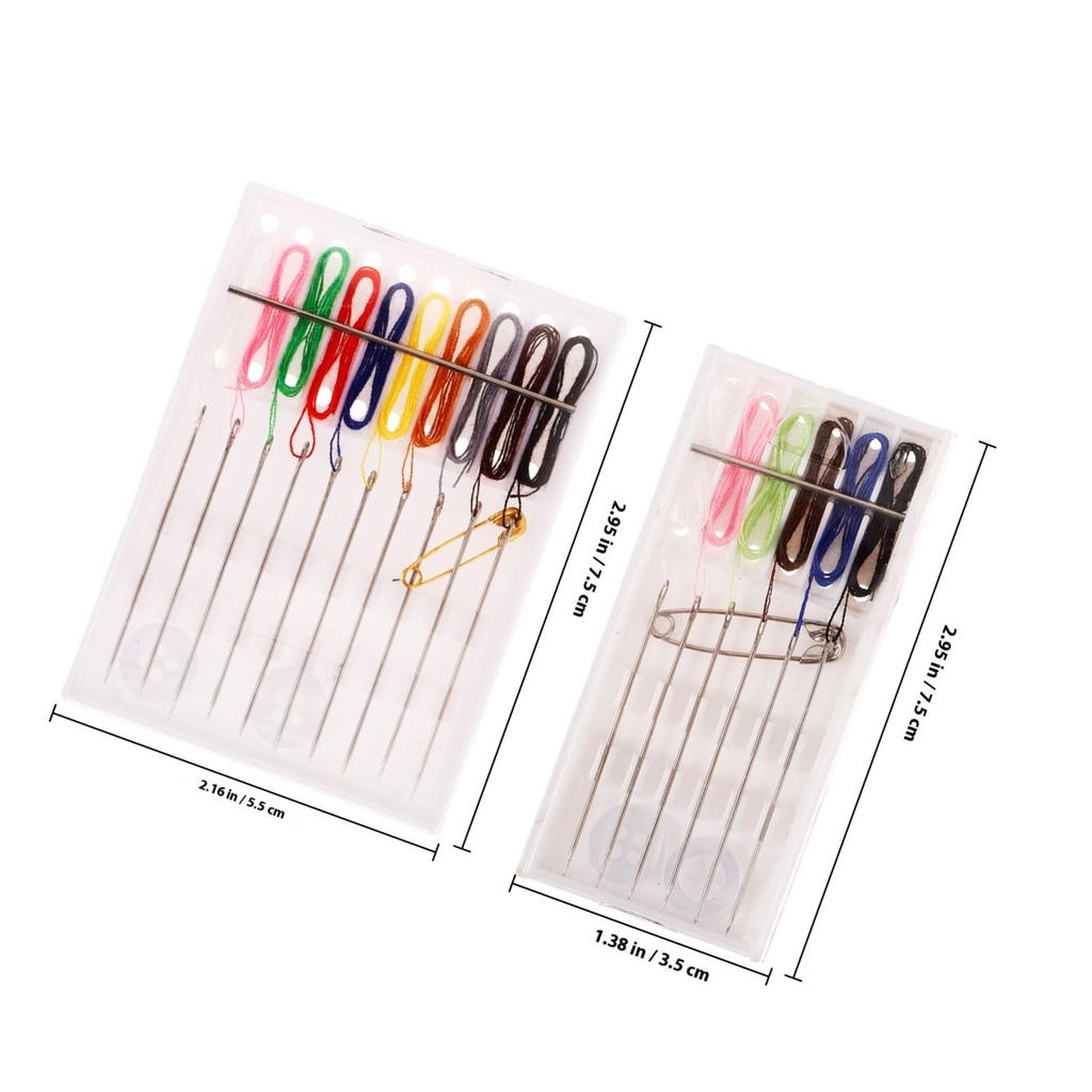 2Sets Portable Compact Lightweight Travel Sewing Kit Household Sewing Tools for Clothes Repair DIY Handicrafts Embroidery