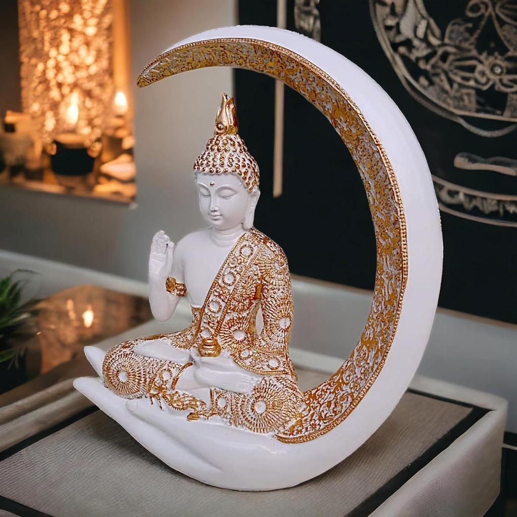 Big Meditating Moon Buddha Statue Showpiece