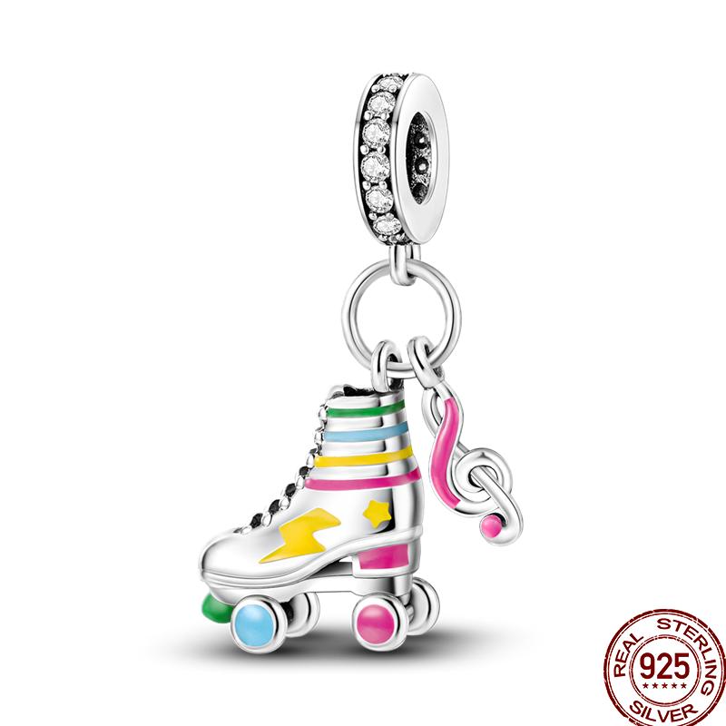 Copper Colored Zircon Rainbow Unicorn Mermaid Flower Charm Beads Suitable For 3Mm Original Bracelet