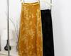 Women's Chinese Style Jacquard Fleece-Lined Velvet A-Line Midi Skirt with Frog Button and Slit