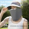 Hollow Top Outdoor Sun Cap UV Protection Full Face Mask Dustproof Magnetic Sun Hat  Outdoor Sports