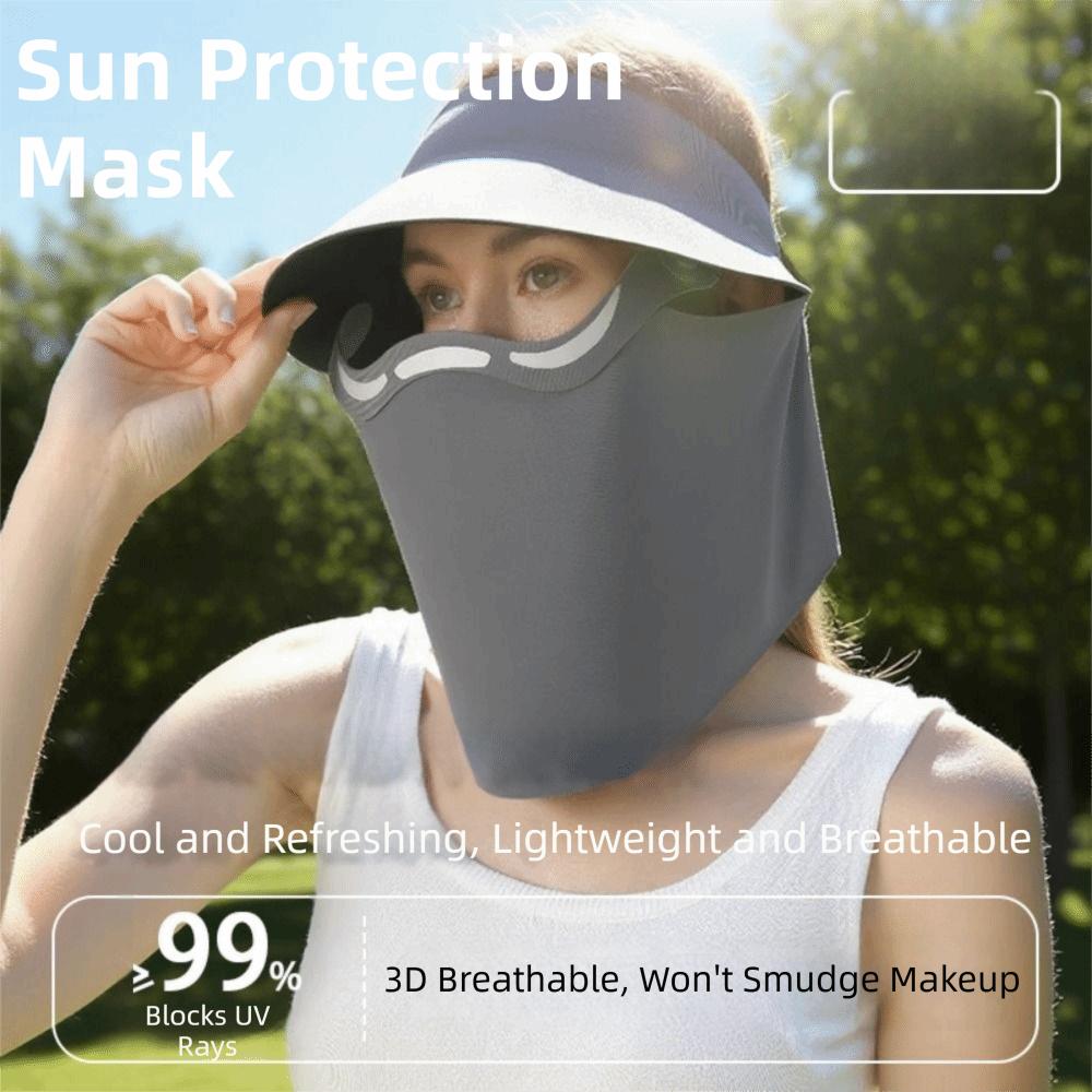 Hollow Top Outdoor Sun Cap UV Protection Full Face Mask Dustproof Magnetic Sun Hat Outdoor Sports