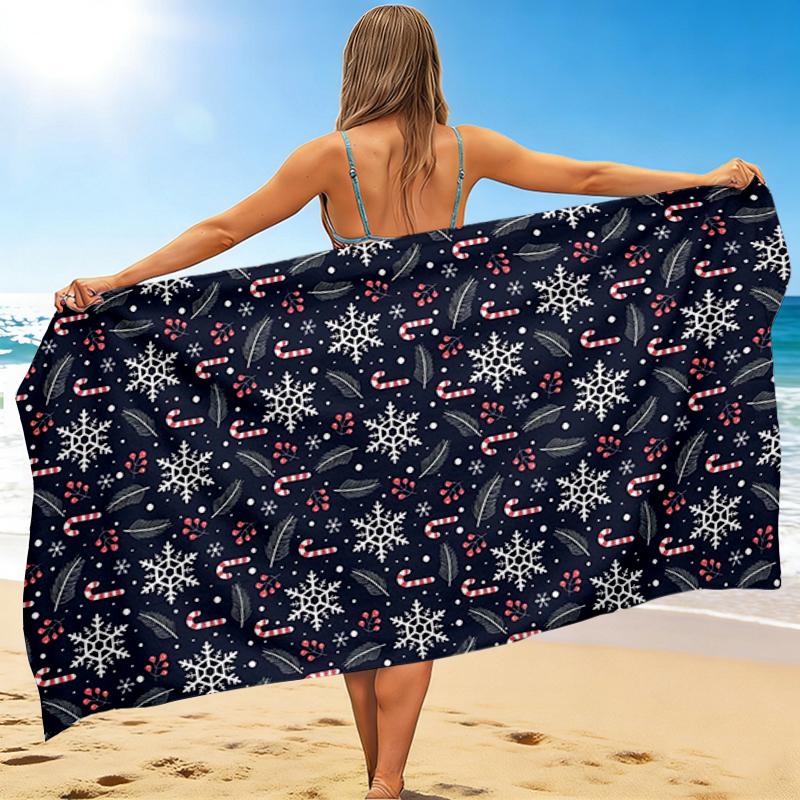 1Pc Winter Wonderland Beach Towel Quick Dry Multiuse For Beach Pool Gym Yoga Home Travel Christmas Halloween Xmas Gift S1171