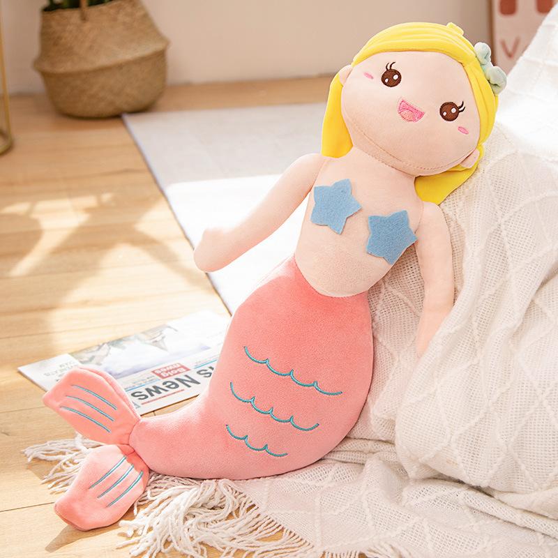Mermaid Pillow Doll Princess Plush Toy Ragdoll Children Gift Girl Doll Comfort Rag Doll
