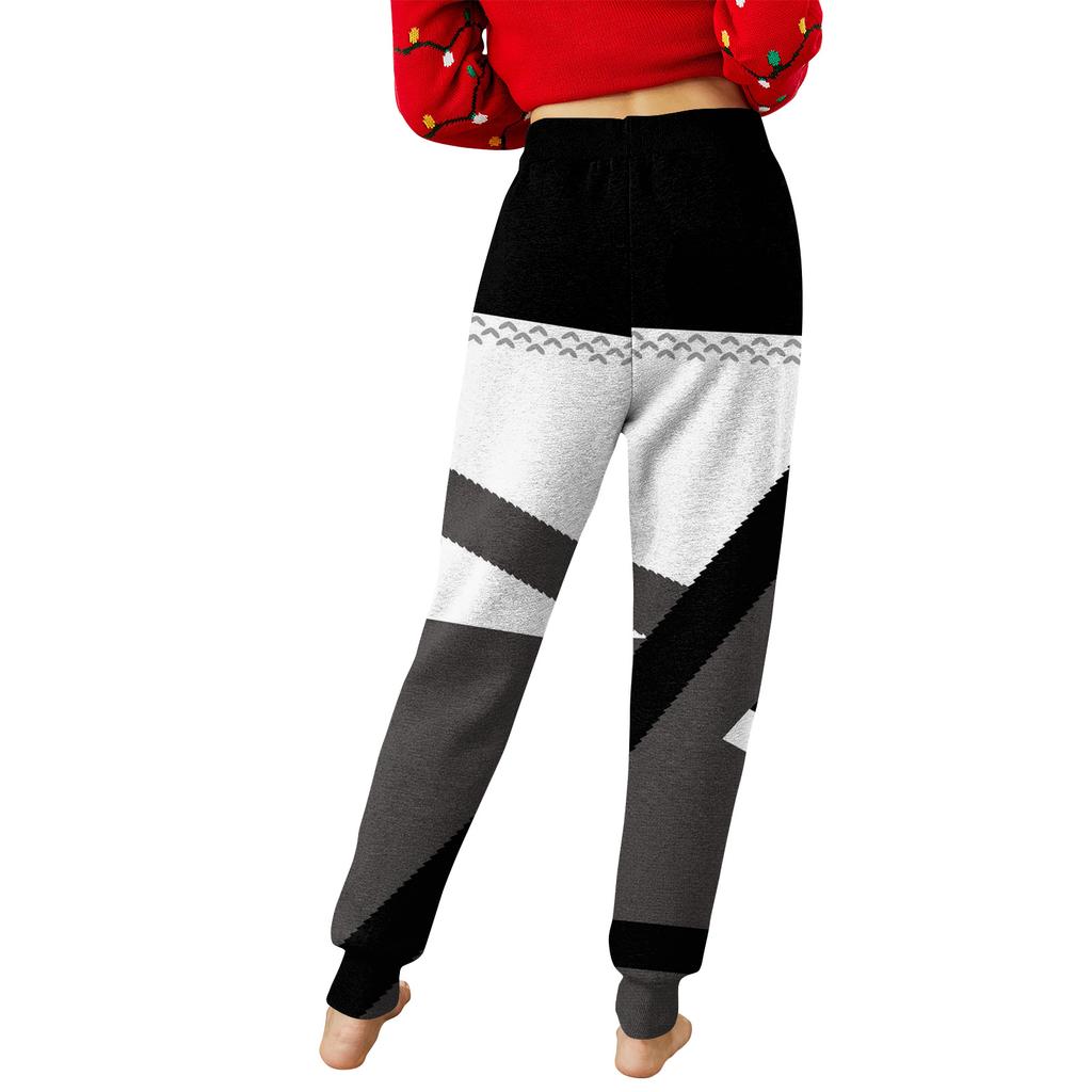 Women's Casual Fashion Home Christmas Print Plush Sweatpants